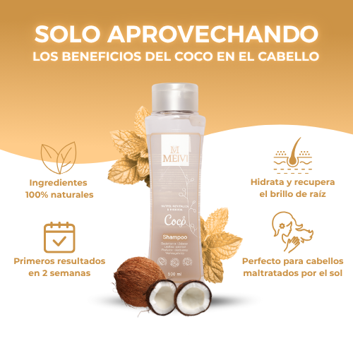 MEIVI Coco | Shampoo sanador para cabellos maltratados por el calor